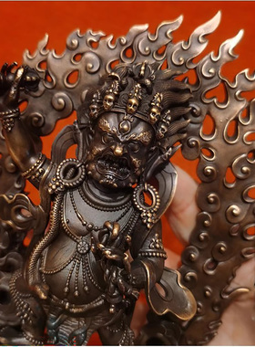 金刚手菩萨6寸紫铜红铜佛像