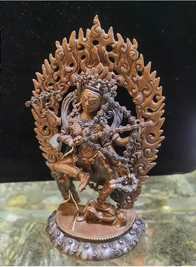 7寸 作明佛母 尼泊尔纯铜佛像 咕噜咕列佛母怀柔自在空行母约21cm