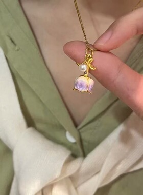 紫色玫瑰项链永生花不可