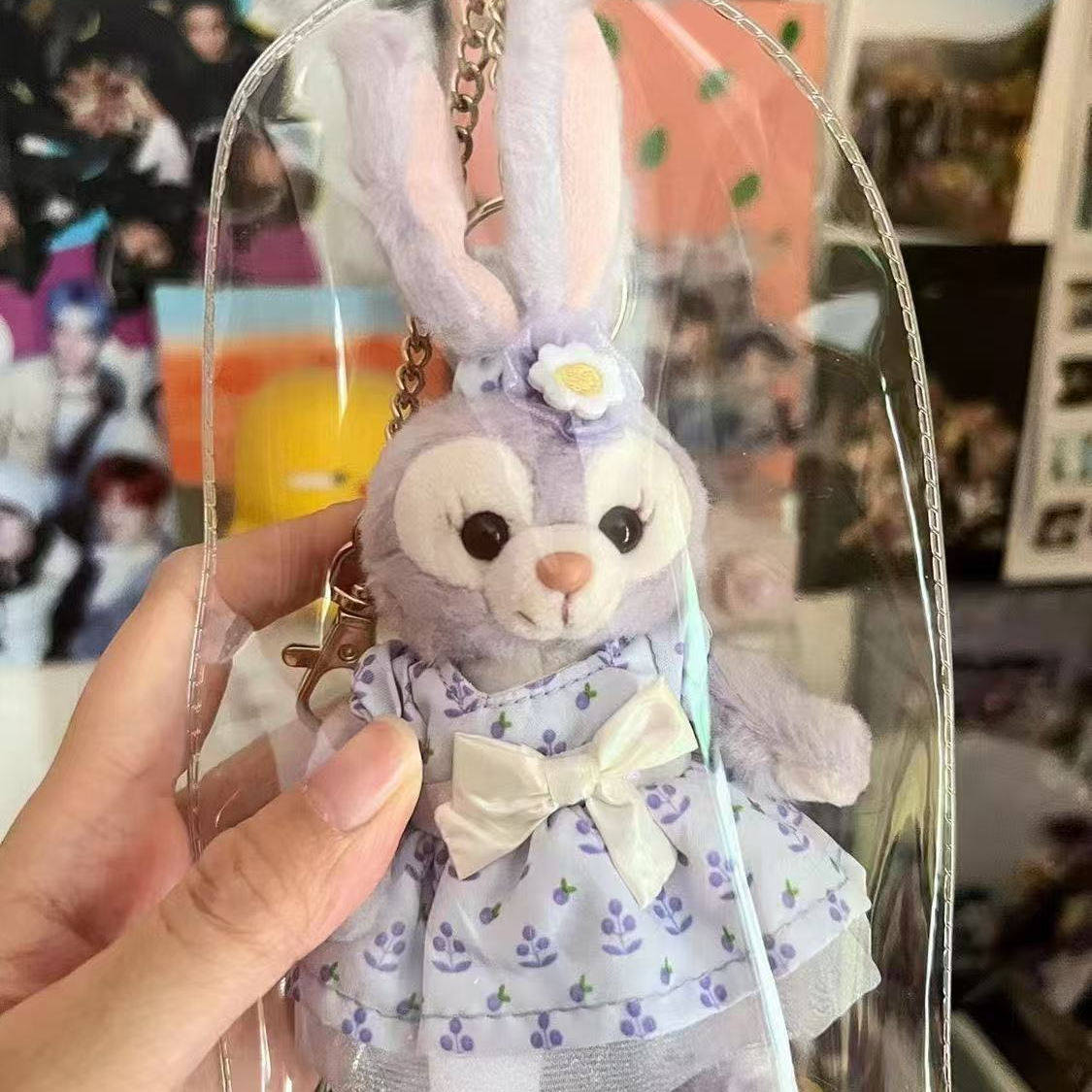 棉花娃娃外出防尘保护套公仔防水防脏迷你雨衣透明花边压纹罩保护,淘宝优惠券,粉丝福利购,淘宝优惠卷