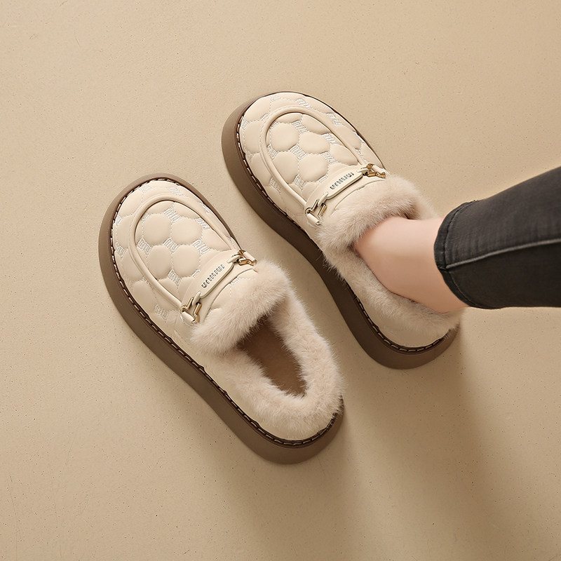 踩屎感加绒大码孕妇棉鞋女冬季2025新款外穿防滑一脚蹬二棉豆豆鞋,淘宝优惠券,粉丝福利购,淘宝优惠卷