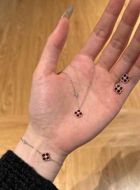 925纯银四叶草项链锁骨链