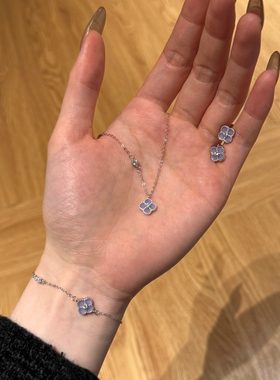 四叶草手链女925纯银小众白贝玛瑙轻奢小众生日礼物送女友送闺蜜