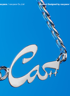 壳空间原创cas英文字母项链新款钛钢防汗防腐蚀潮牌高级感