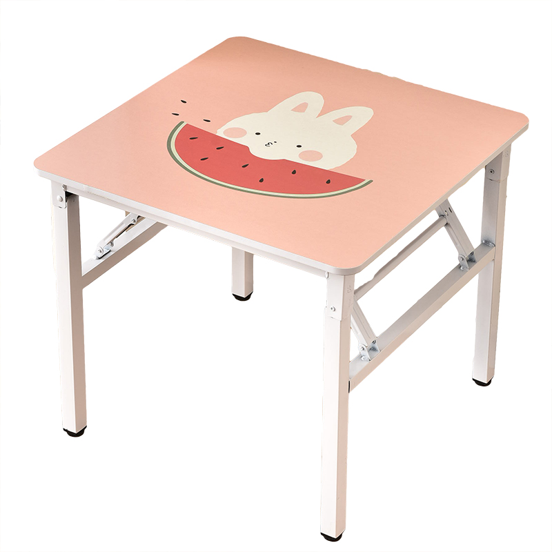 儿童学习桌卡通家用折叠书桌吃饭写字台幼儿园桌椅套装简易方桌矮 - 图3
