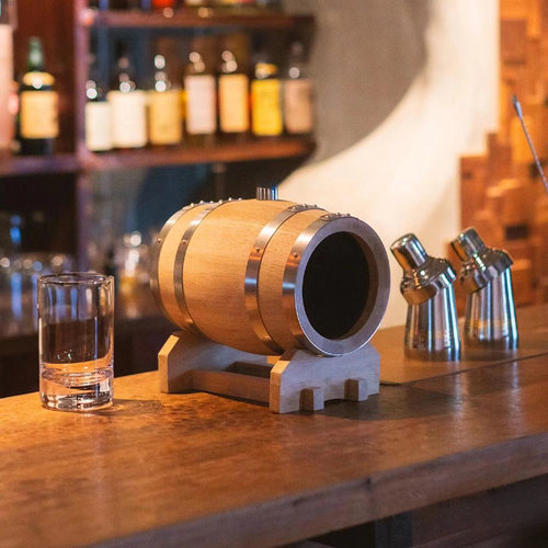 800ML威士忌白兰地桶可视玻璃橡木桶 鸡尾酒 雪莉酒桶 泡酒桶 - 图2