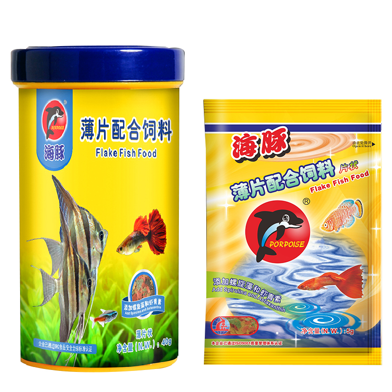海豚薄片鱼粮观赏鱼饲料小型热带鱼孔雀鱼科灯鱼食上浮,淘宝优惠券,粉丝福利购,淘宝优惠卷
