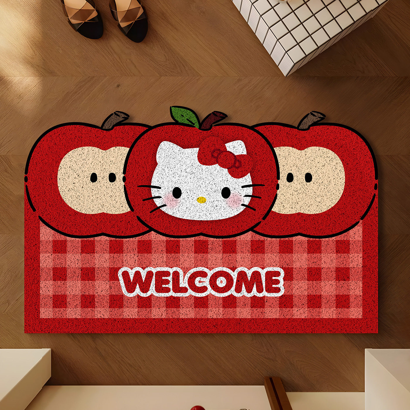 新年红色KT入户门丝圈地垫防滑脚垫家用门垫门外玄关蹭土可裁剪,淘宝优惠券,粉丝福利购,淘宝优惠卷