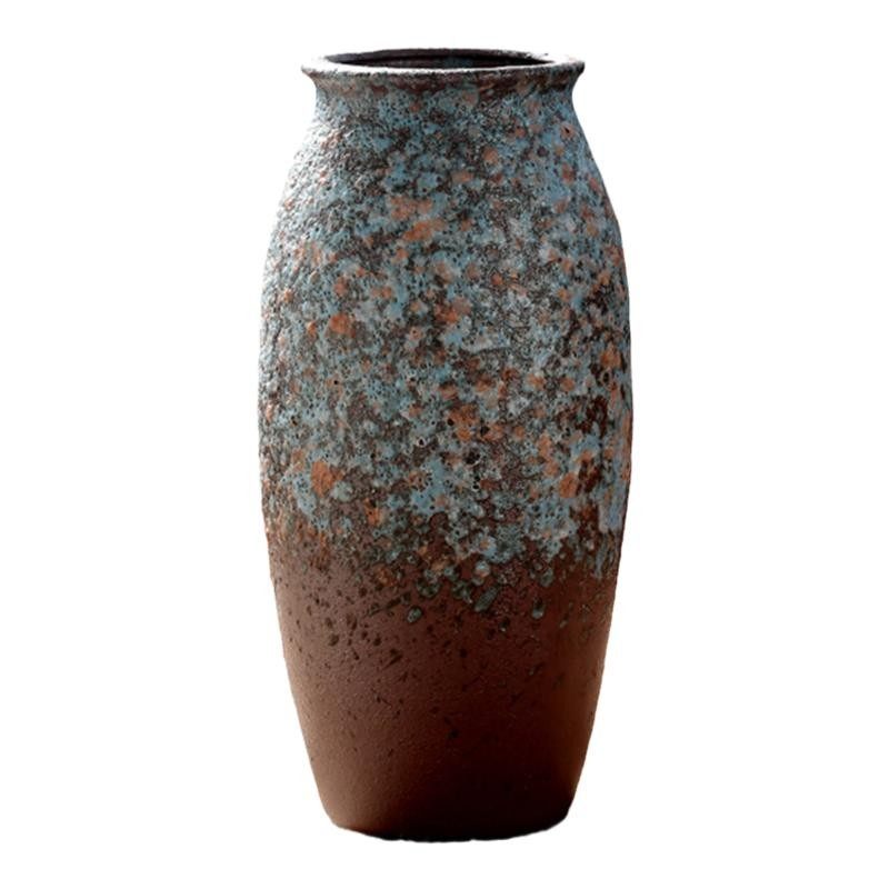 大口径花瓶复古陶罐盆大号陶瓷落地中式仿古干花客厅插花粗陶摆件,淘宝优惠券,粉丝福利购,淘宝优惠卷