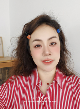 韩国进口甜美心形半透明刘海夹