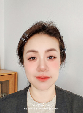 韩系迷你黑水钻花朵刘海鸭嘴夹