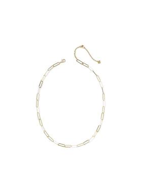 代购Kendra Scott女士项链简约精致百搭时尚金色白色14k镀金黄铜