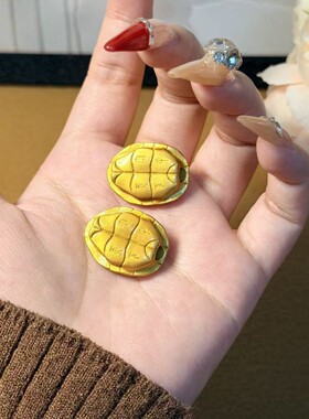 富甲天下龟甲手串穿绳挂坠黄铜镀金乌龟壳DIY转运通孔串隔珠配饰