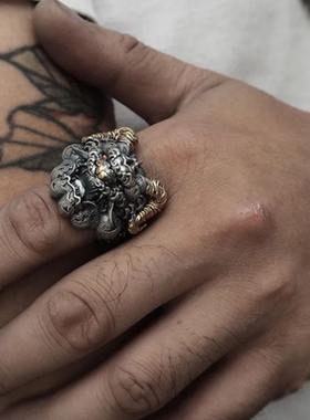 国风祥瑞神兽【饕餮】复古风戒指
