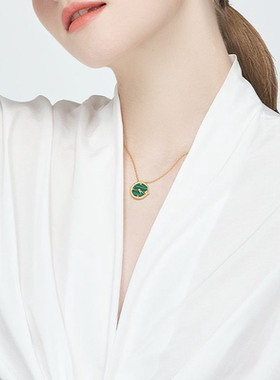 中世纪宫廷风恒久远时针吊坠项链轻奢复古气质锁骨链小巧装饰品