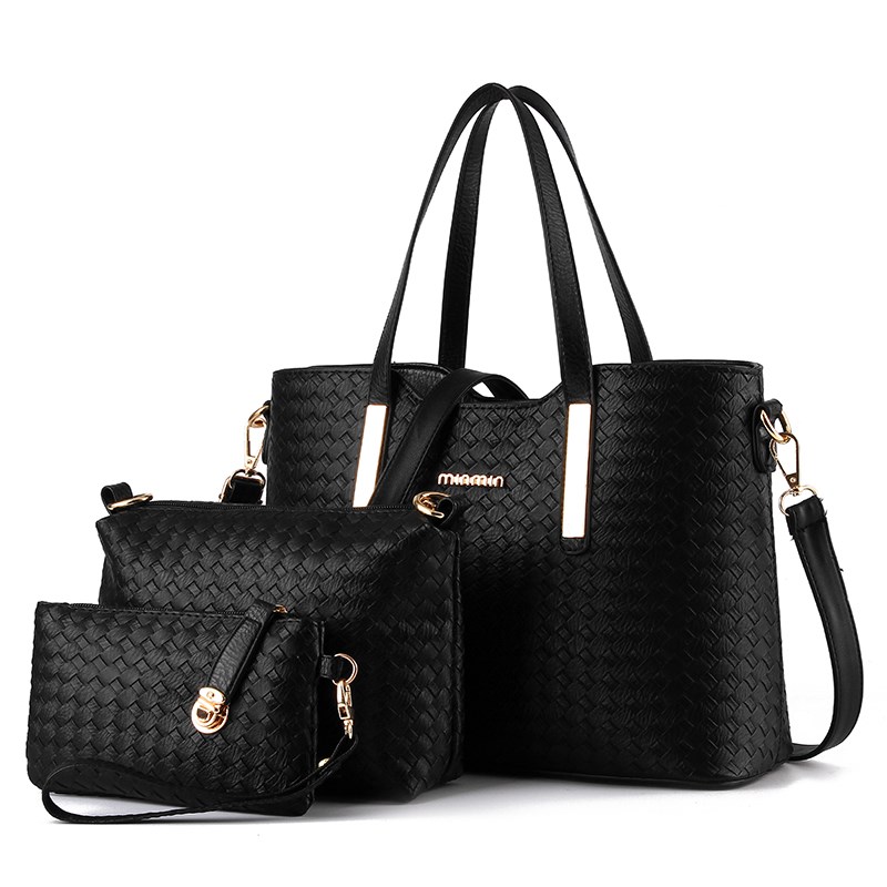 3 in 1 a set of 3 pieces bags women hand bag handbags编织包 - 图1