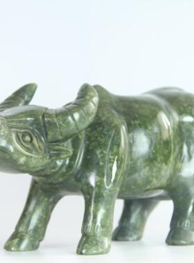 天然玉石牛摆件旺财神牛招财风水生肖牛工艺品办公室桌面摆设摆件