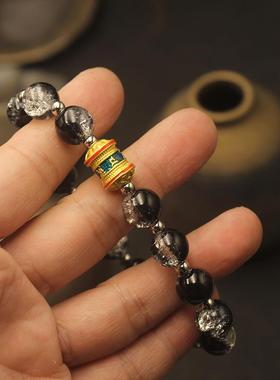 转运佛珠琉璃手串情侣款六字真言