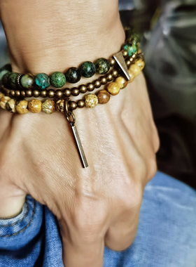 原创情侣手链ins小众设计感新款男士百搭纯铜欧美复古个性手串女