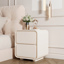 Extremely Simple Cream Wind Bed Head Cabinet Minima Modern Small Solid Wood Cortical Bedside Cabinet Bedroom Containing Cabinet free of installation