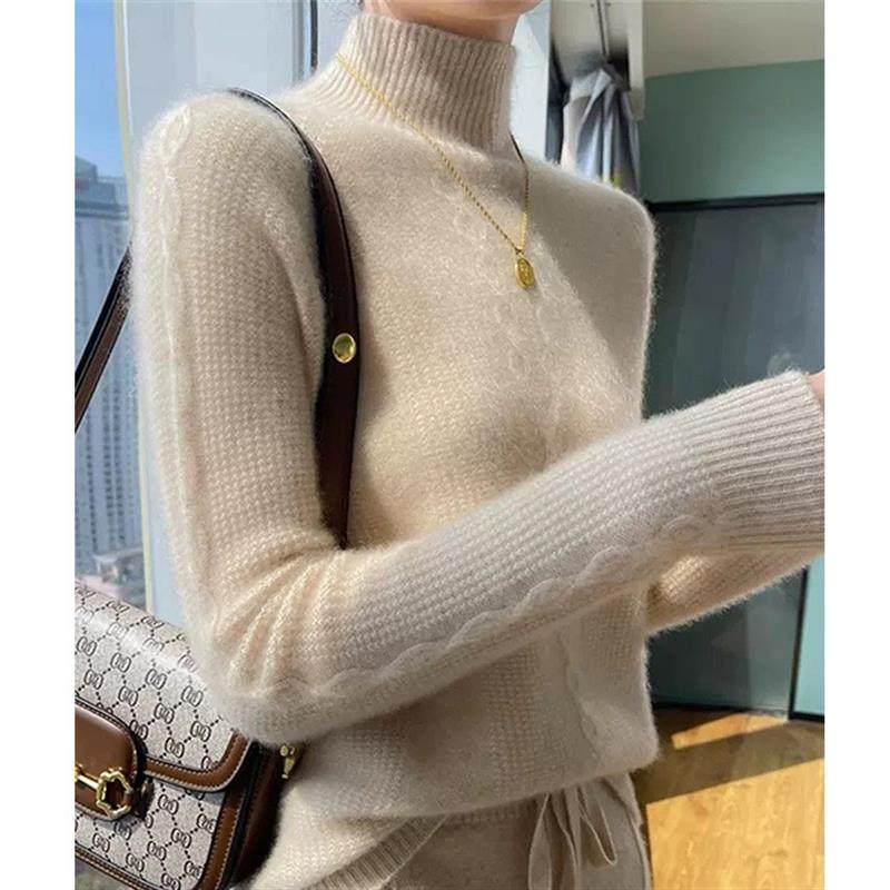 半高领宽松毛衣女2025年新款秋冬纯色短款针织衫套头内搭打底衫厚,淘宝优惠券,粉丝福利购,淘宝优惠卷