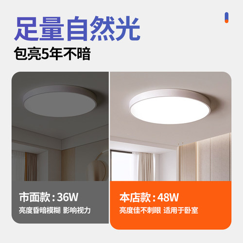 超薄吸顶灯LED客厅灯简约现代大气主卧室灯餐厅阳台北欧中山灯具 - 图1