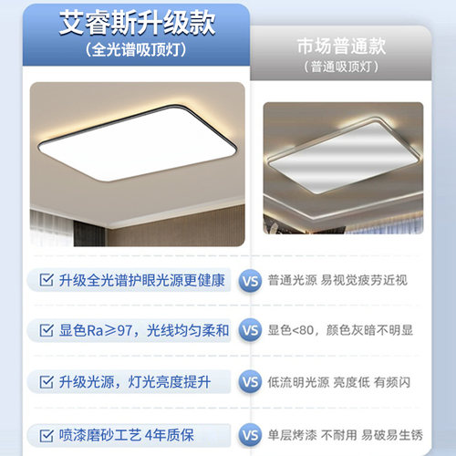 全光谱led吸顶灯卧室2026新款主卧简约现代护眼儿童房间中山灯具 - 图2