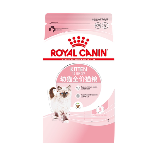 皇家猫粮猫奶糕BK34/K36幼猫粮1-4月-12月专用英短营养400g*2袋装 - 图2