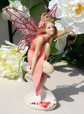天使花仙子美少女树脂摆件 生日结婚礼物家居装饰车载花艺工艺品