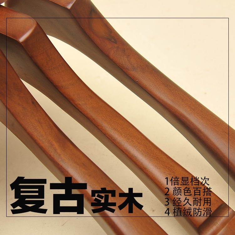 男女装服装店复古实木衣架韩版木头LOGO定制家用衣帽间婚纱店衣橱 - 图2