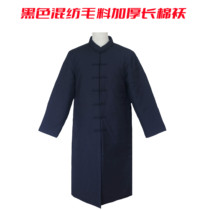 Zhang Jiyuan dress often served with winter thick blend wool material thickened long cotton padded jacket black