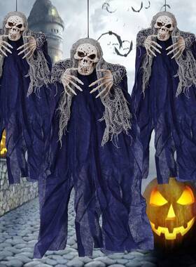 Halloween Three‑Skull Hanging Ghost 万圣节三头吊鬼