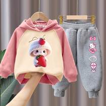 Fall Children Suit Woman Baby Spring Autumn Clothing Foreign Air Cute Girl Lianhood Casual Baby Two Suits
