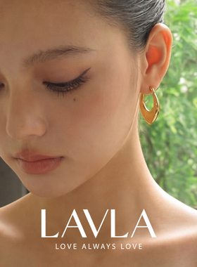 LAVLA轻奢金色椭圆菱形耳环