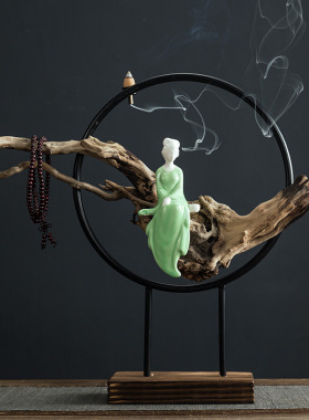 新中式实木根枯木禅意摆件家用熏香风化木茶室客厅家居玄关装饰品