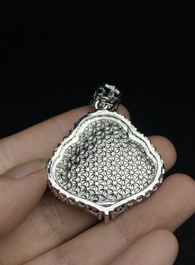 花梨木首饰盒老坑高冰种黄翡翠色弥勒佛镶嵌佛公笑佛项链吊坠