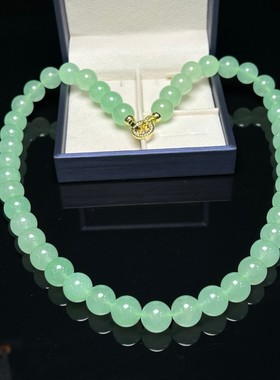 无染色东陵玉项链绿色砂金石手链手串锁骨链挂件饰品吊坠颈链女男