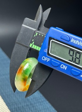 精品宽版紫罗兰巴山翠玉戒指绿飘花戒圈彩色玉石跑环绿色玉戒指