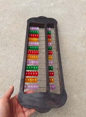 老算盘摆件老式实木算盘玉珠算盘镶算盘年份随机仿古收藏