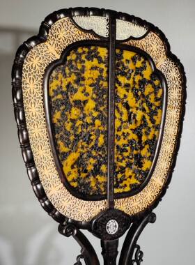 古玩扇子装饰品镶嵌屏风摆件