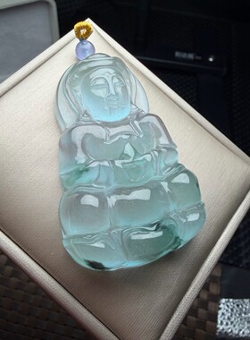 缅甸翡翠精美精品冰飘绿素衣观音玉石吊坠老坑挂件送人礼物