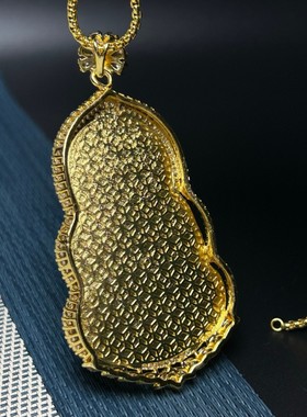 翡翠色冰种飘花观音吊坠冰阳绿色项链帝王绿毛衣链男款银饰镶嵌