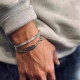 LS925 sterling silver styling triangle bracelet for men and women