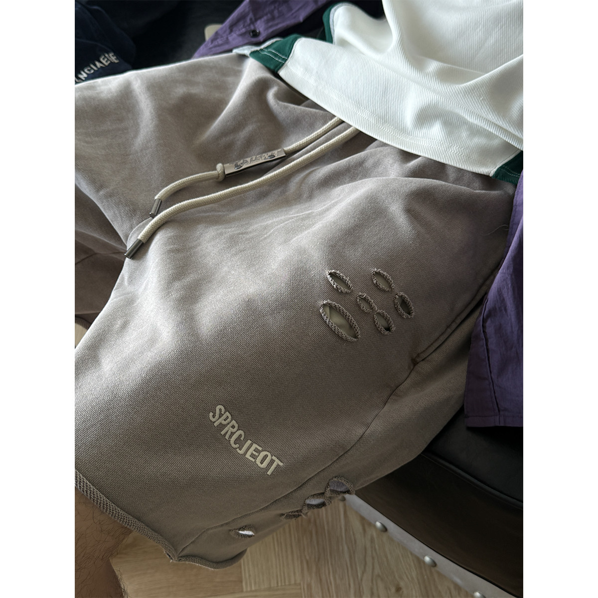 450G重磅水洗炒色破坏运动针织短裤男夏季宽松质感纯棉五分中裤潮,淘宝优惠券,粉丝福利购,淘宝优惠卷