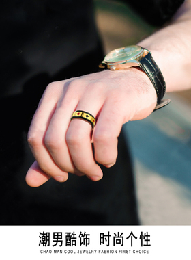 霸气扑克牌戒指男士个性嘻哈食指