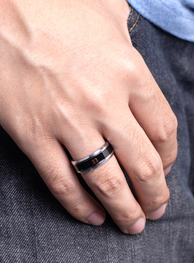 韩版男士嘻哈风食指钛钢饰品尾戒