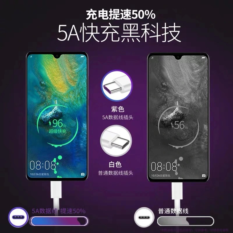 适用华为Nova6充电线nova6se出极原装数据线40w手机5A超级快充线 - 图0