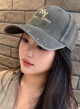 夏季复古做旧鸭舌帽男女同款帽子