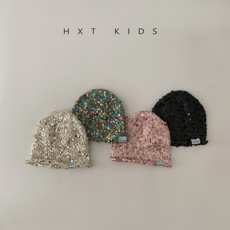 儿童堆堆帽秋冬季洋气亮片时尚小标针织帽潮童宝宝秋季穿搭毛线帽,淘宝优惠券,粉丝福利购,淘宝优惠卷