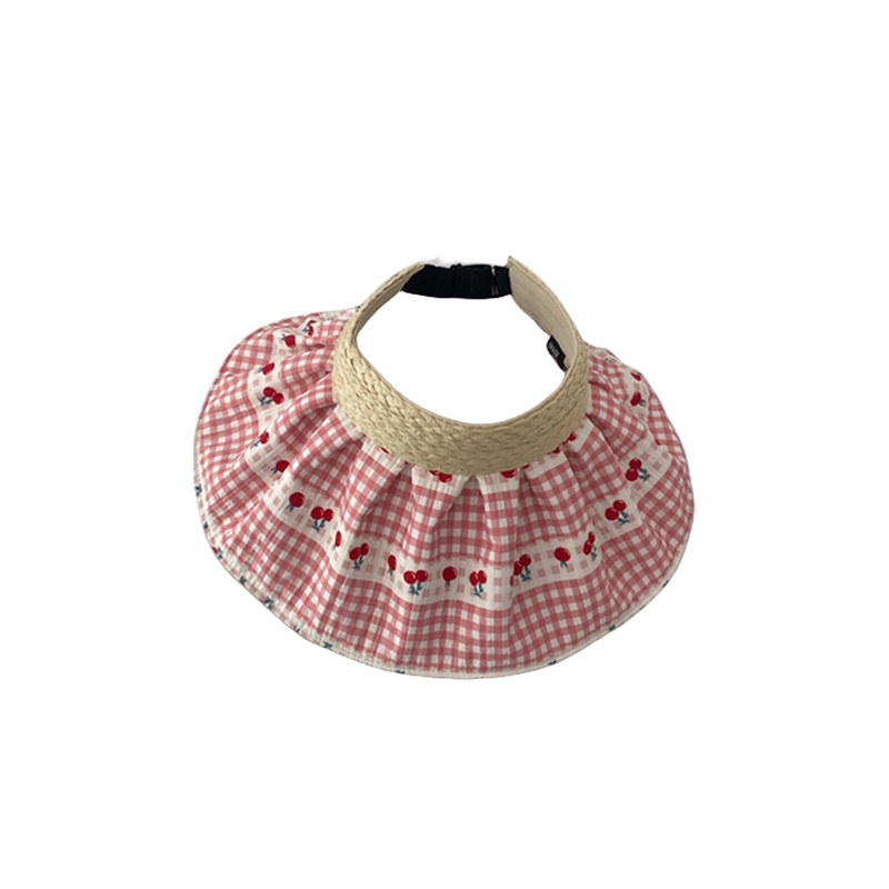 儿童大帽檐空顶帽夏季透气洋气水果图案遮阳帽子夏天宝宝防晒帽潮,淘宝优惠券,粉丝福利购,淘宝优惠卷